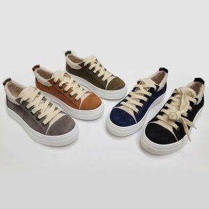 Olive sherpa lined sneaker